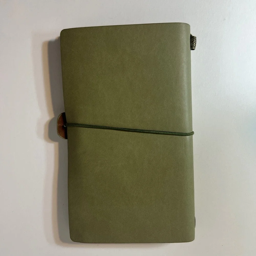 Classic Olive Green Softcover Travel Notebook with Elastic Closure